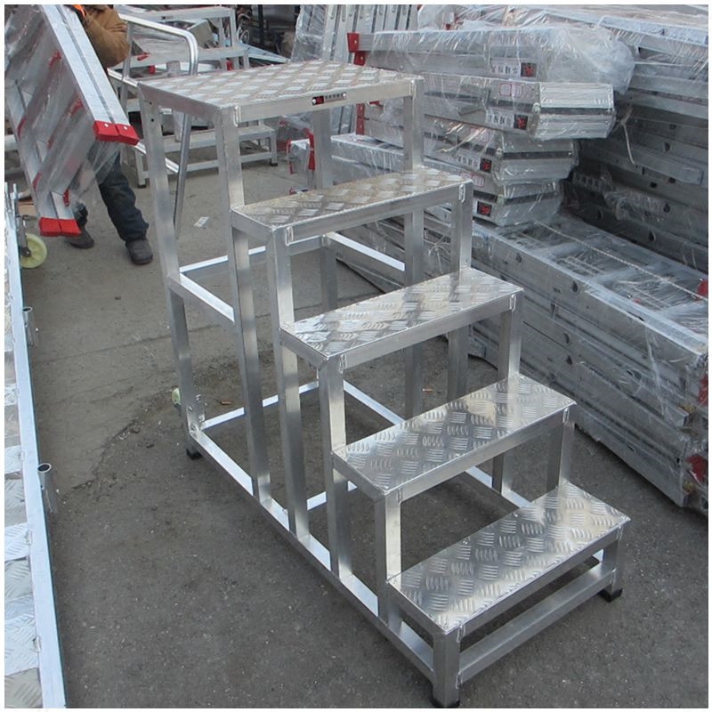 铝合金五步移动梯凳踏步梯工业脚踏台登高梯子台阶安全爬梯踏板梯