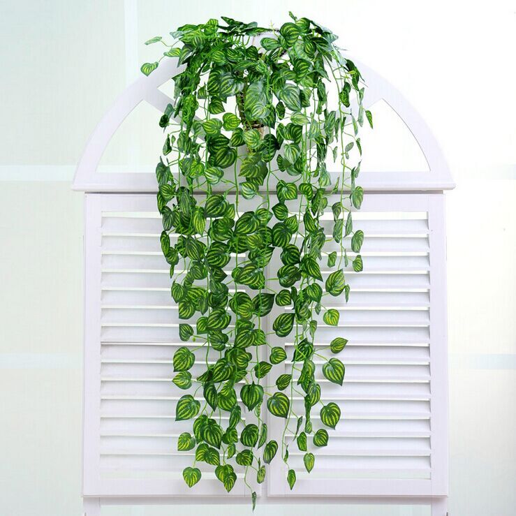 仿真花假花装饰爬山虎枫叶 常青藤壁挂绿植藤蔓 仿真绿萝藤条挂壁