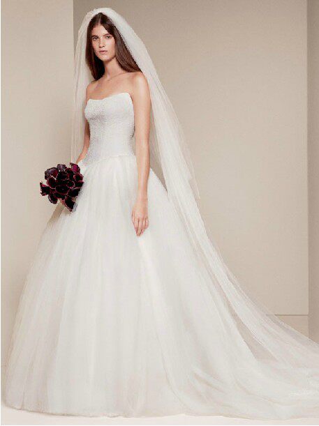 北京实体店 现货vera wang美国正品订购白色蓬蓬大拖尾公主款婚纱