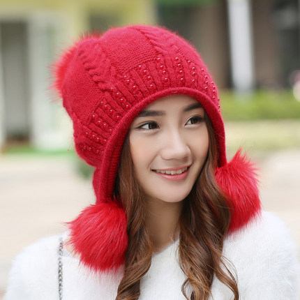 冬季帽子女冬天韩版潮甜美时尚新款秋冬针织毛