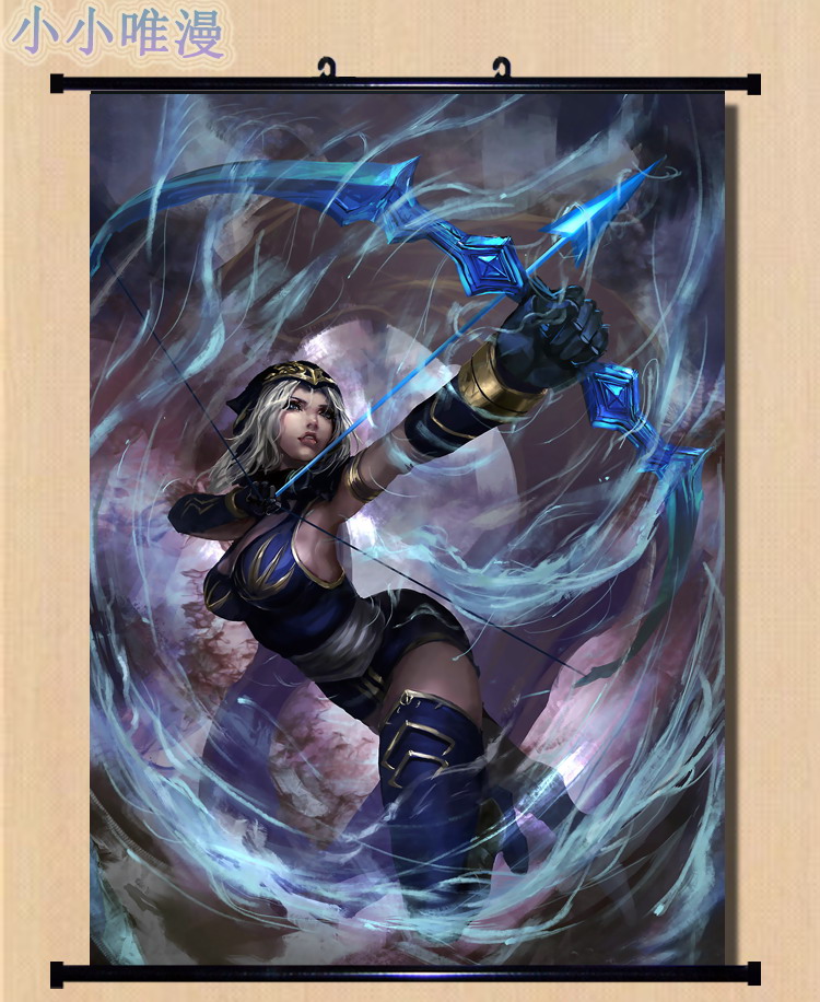 英雄联盟 lol 寒冰射手 艾希ashe挂画海报卷轴壁画