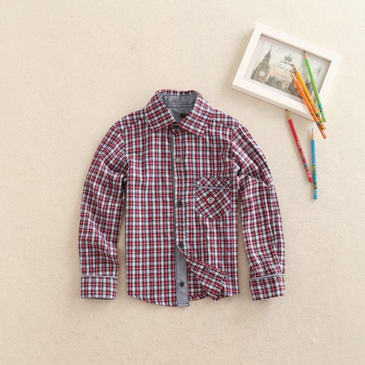 Chemise enfant à manche longue en coton - Ref 2083781 Image 1