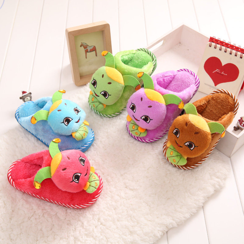 Pantoufles enfants en suède pour hiver - semelle plastique - Ref 1007791 Image 1