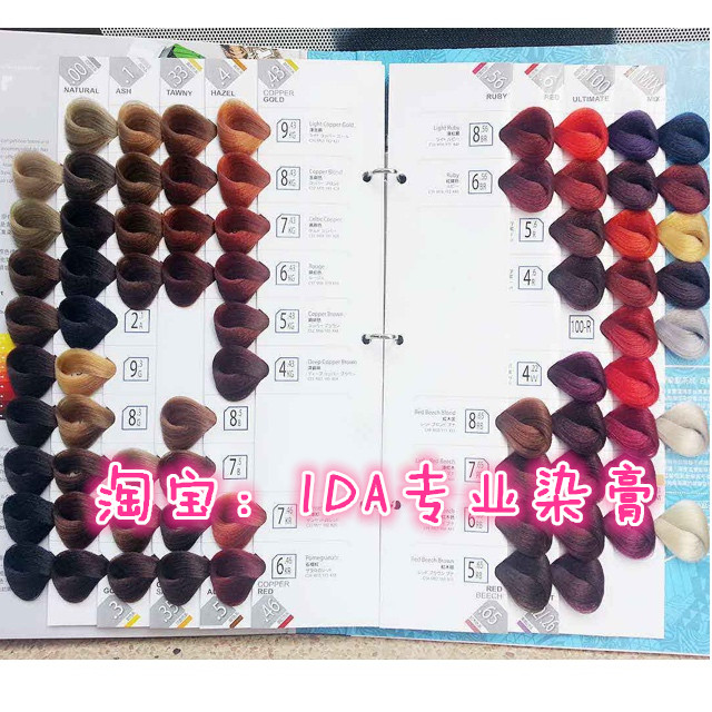 IDA专业染膏 IDA色板 艾的贝诗染膏色板 IDA染膏色板 染发剂色板