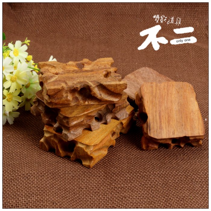 复古木雕实木板底座8-11厘米珠宝摄影道具饰品拍摄道具原木摆件