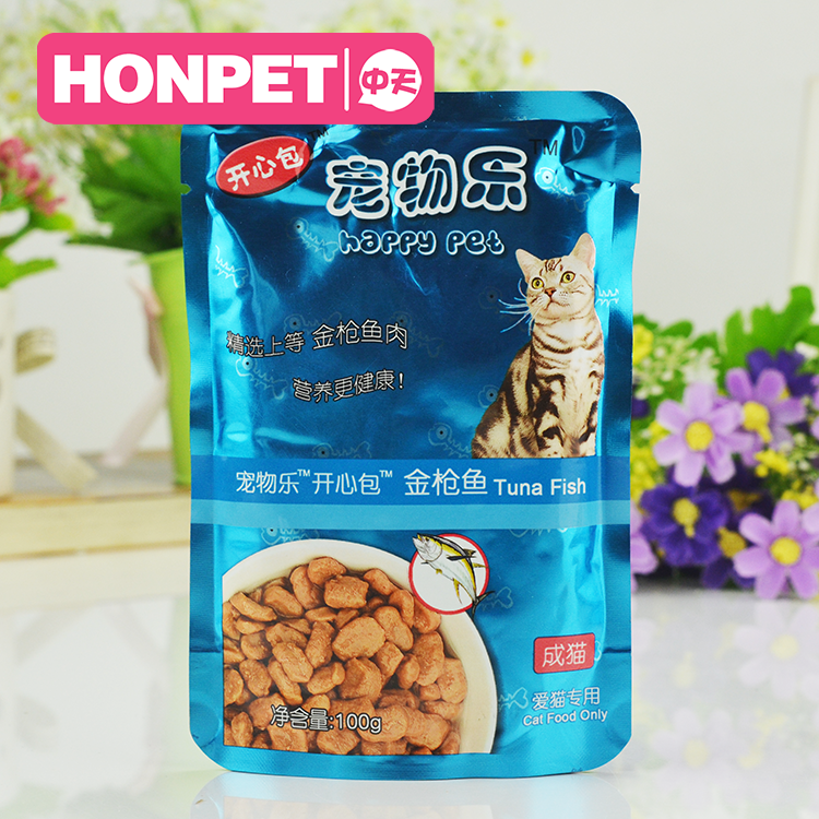 宠物乐开心包猫猫包妙鲜湿粮包100g金枪鱼味猫零食猫罐头湿粮布丁