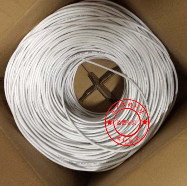 纯白色宝安普纤0.5无氧铜超五类工程网线 家装300米POE监控网线