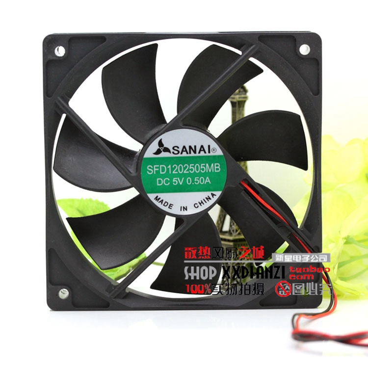 全新SANAI 12025 12CM/厘米 SFD1202505MB 5V 可接USB 电脑风扇