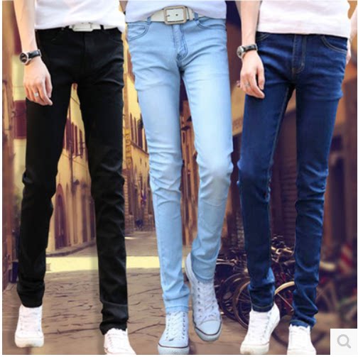 Jeans pour adolescent pieds Slim LINWANWAN pour été - Ref 1470287 Image 1