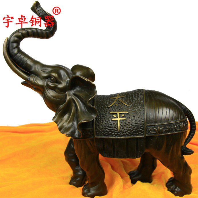 宇卓铜器纯铜象黄铜象家居装饰摆件铜大象工艺礼品