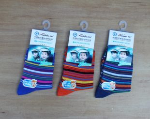 原厂正品 9岁耐脏棉袜 梦娜比奇系列1331横条纹中性色童袜学生7