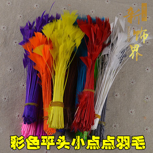 diy飾品羽毛彩色平頭小點點羽毛胸花衣帽輔料特價 包 20根 包郵