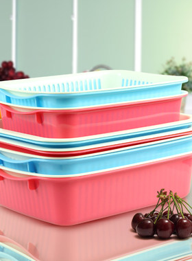 双层洗菜篮滴水塑料果蔬厨房用品