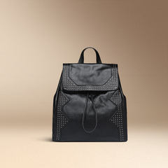 2015 summer Korean leisure Street rivet leather women bag header layer of leather shoulder backpack bag bag