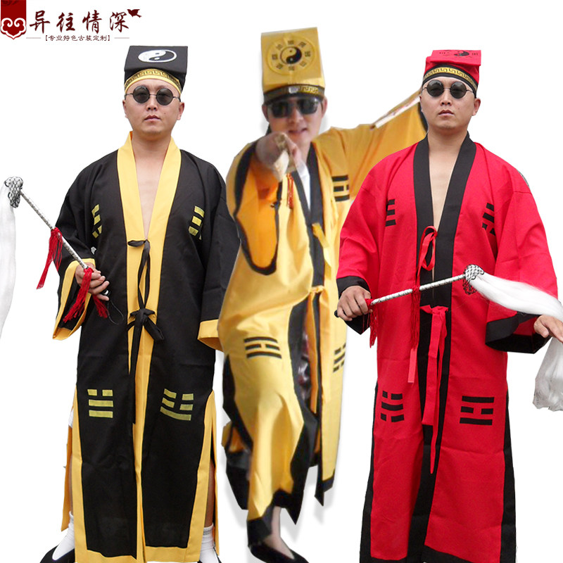 万圣节捉鬼僵尸服天师袍茅山太极服诸葛亮公孙策师爷国师影视服装