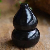 天然黑曜石葫芦摆件 居家公司葫芦摆件 黑曜岩葫芦摆饰雕件