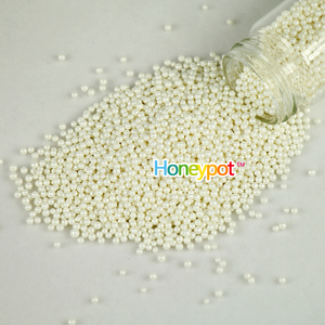 珠光白色2mm烘焙糖豆冰激凌纸杯蛋糕可爱装饰糖果糖针糖珠珍珠糖