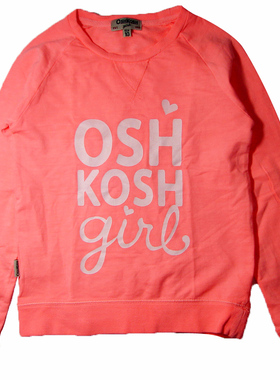 乐天BABY*8-10岁女童橙色纯棉毛圈长袖T恤