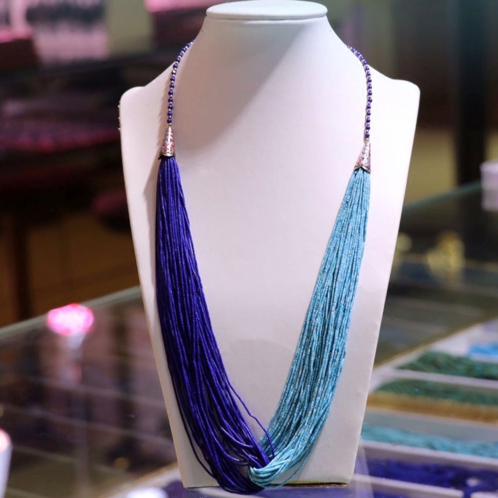 女士秋款毛衣链青金石项链