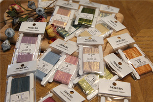 刺绣材料/MOKUBA日本木马丝带/金属光泽丝带绣用丝带18色组每色5m