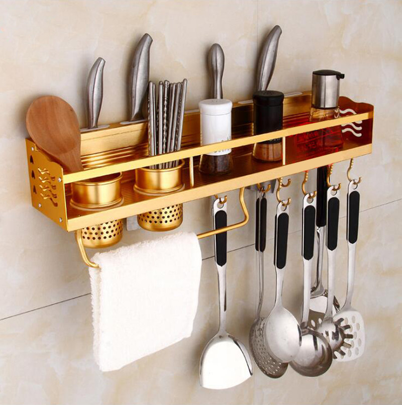 Nine Yap golden kitchen Stacks 4 Tool carrier 2 Chopstick barrel 8 Hooks Wall hanging Kitchenware Storage rack Tool carrier Spice rackin the Decoration main material , Kitchen , Kitchen accessories , Shelf  category - from Buy2taobao.com to provide professional Taobao agent buy service