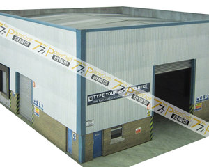 [777纸模型]12 现代工业厂房OO HO N比例1:76 87 150城镇建筑场景