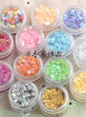 diy四叶草美甲手工滴胶亮片