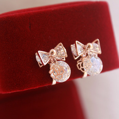 Korean Super Flash New Butterfly non pierced earrings ear clip earrings zircon earrings ear bones clip