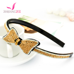 Zhijiang hair Korea headband rhinestone hairpin Korean female hair Crystal fine bow head band head jewelry