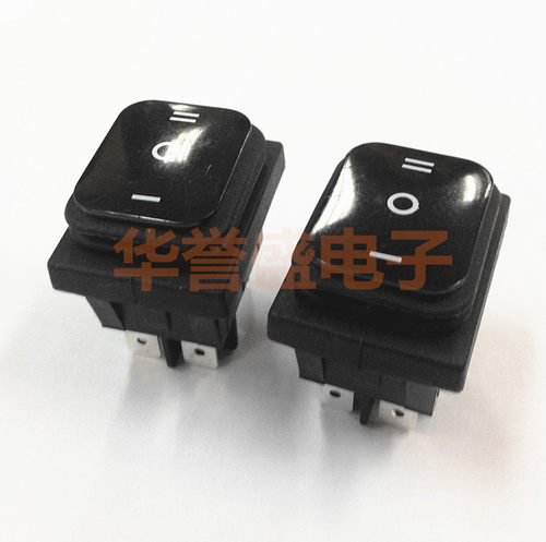 台湾RLEIL 进口防水船型 翘板开关 6脚3档 双边自动复位回弹 KCD4