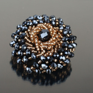 女士衣服大衣皮草风衣外套钮扣 饰扣子 高档手工串珠水钻纽扣 装