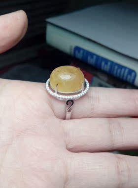 925银镀白金镶水钻活口戒指如意