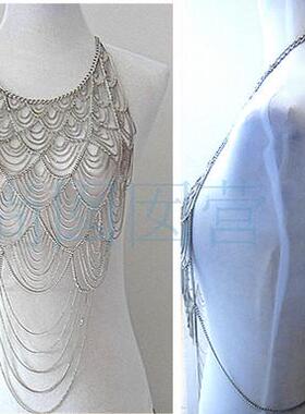 欧美流行身体链bodychain 鱼鳞挂须身体链BY68 ebay速卖通热销款
