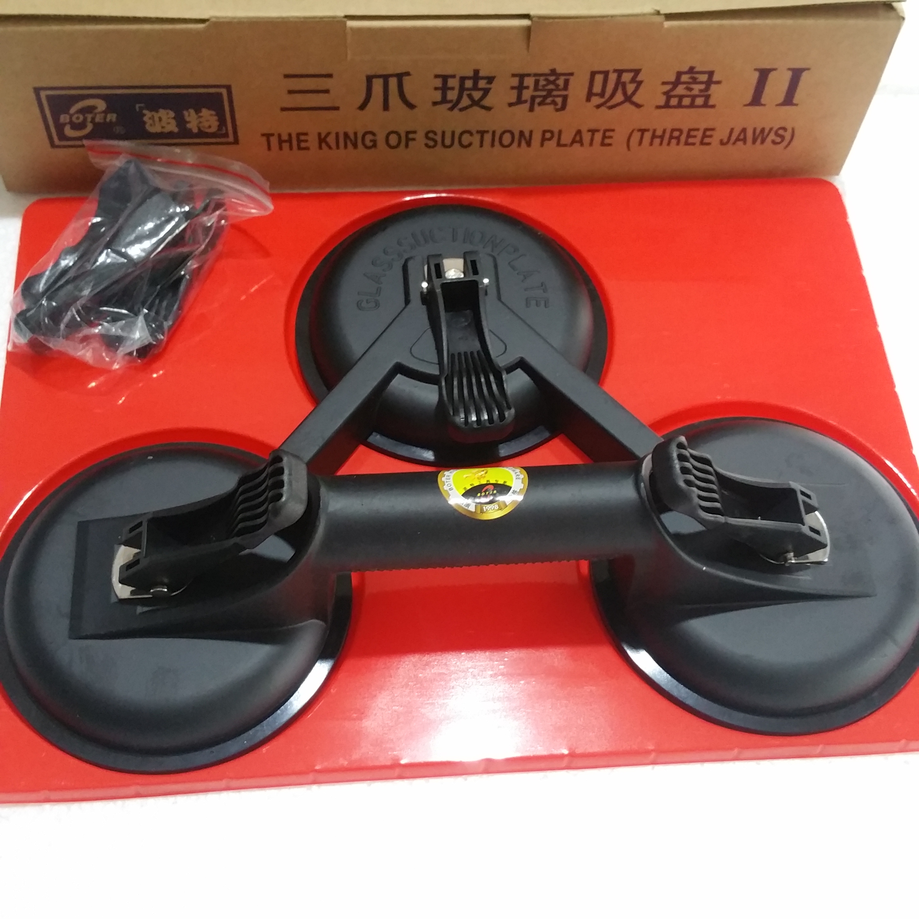 波特黑色吸盘BOTER玻璃强力吸盘加厚橡胶 黑色吸盘波特三爪吸盘