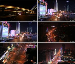 城市立交桥道路夜景美丽风光高清实拍视频素材