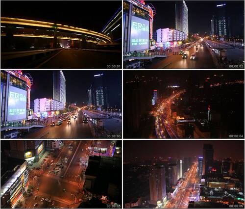城市立交桥道路夜景美丽风光高清实拍视频素材