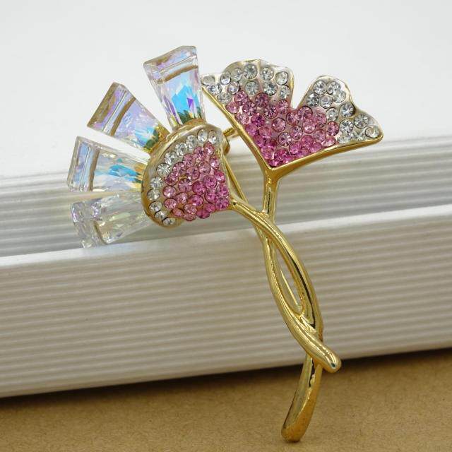 新光饰品女士繁花礼服水晶披肩扣