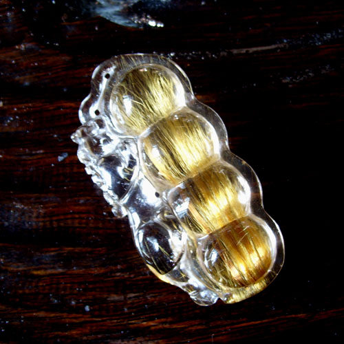 全新复古天然水晶四季豆吊坠
