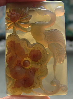 百年好合天然巴西玛瑙玉髓吊坠