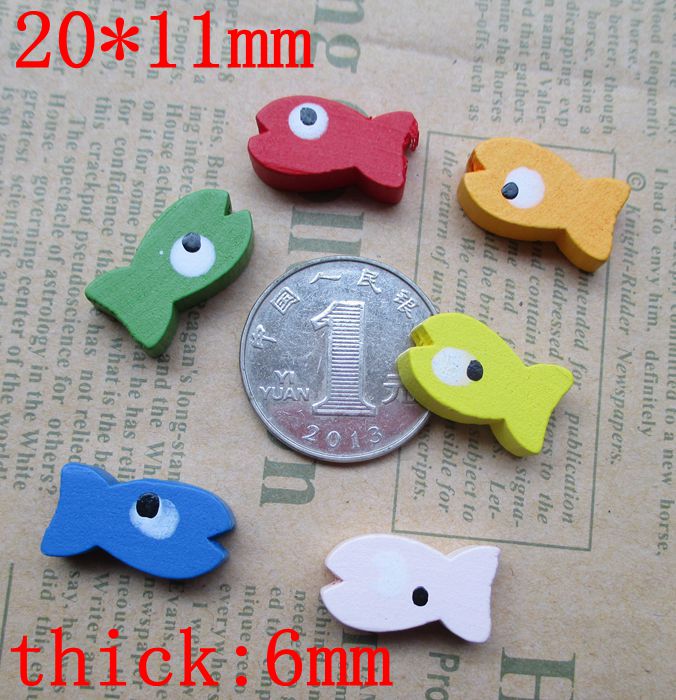 木珠串珠小鱼串珠手工项链 彩色珠子DIY手工材料18*11MM