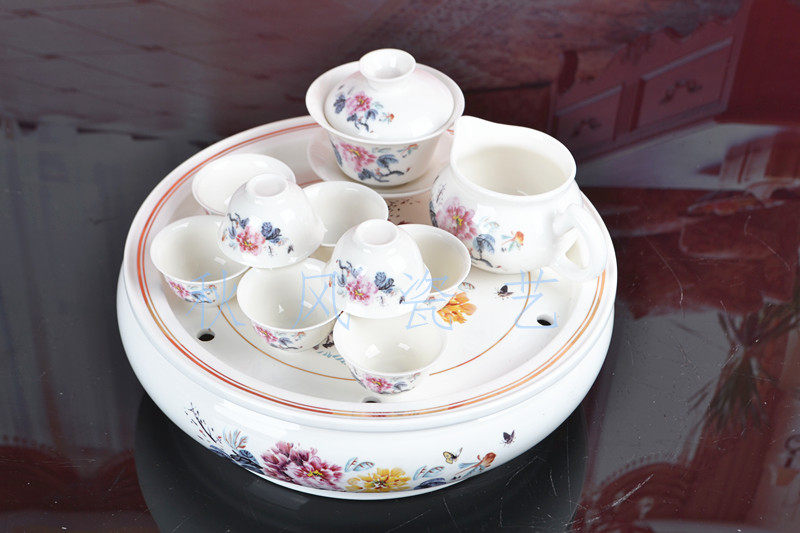陶瓷12寸圆形功夫茶具