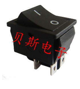 双刀船型开关KCD4-202黑色 4脚2档开关 KCD2翘板开关16A/250V