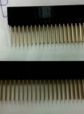 长针排母PC104 64P 2X32P针长PC15 总高21.3 间距2.540mm 镀金AU1