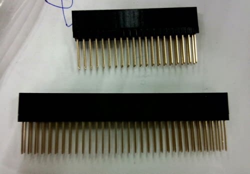 长针排母PC104 64P 2X32P针长PC15 总高21.3 间距2.540mm 镀金AU1