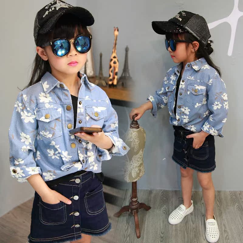 Chemise fille à manche longue en toile - Ref 2088702 Image 1