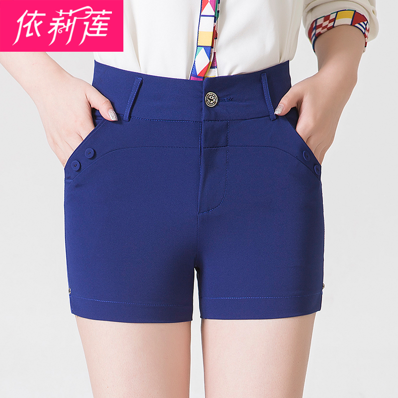 依莉蓮2018春季打底褲女短褲高腰修身顯瘦外穿打底短褲靴褲