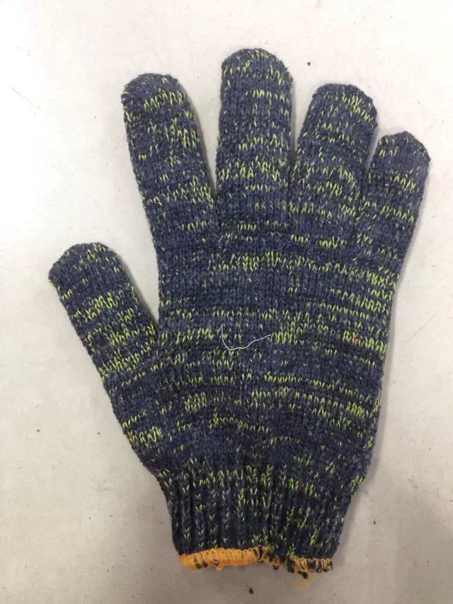 800g新款丁晴花线劳保 棉纱耐磨针织搬运防护手套纱12双起拍