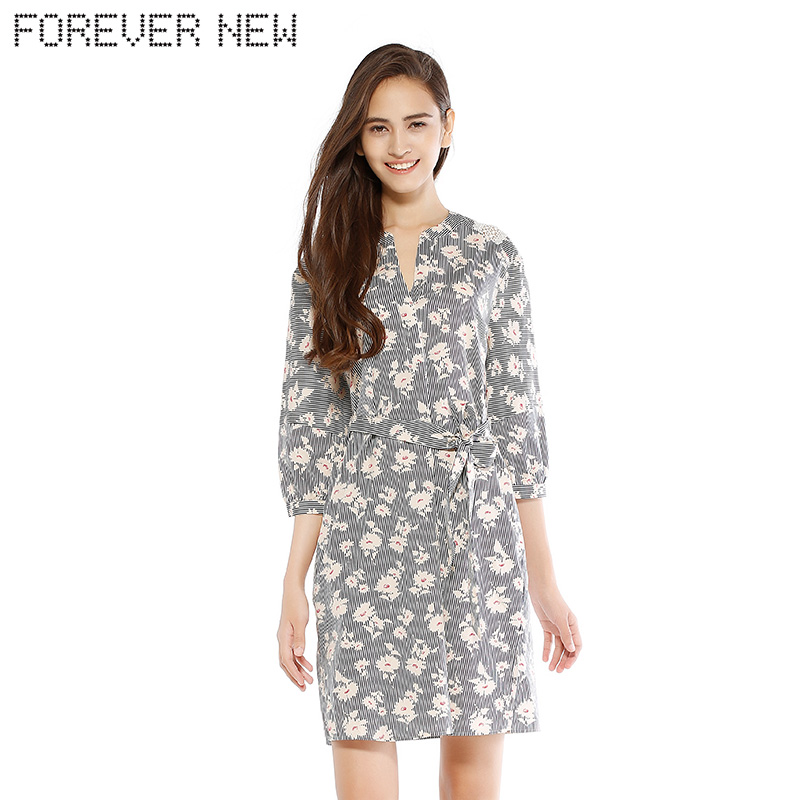 FOREVER NEW/·ã°¬17Çﶬ×ÔȻӡ»¨Îå·ÖÐäÁ¬ÒÂȹ DR8012CN