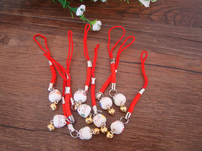 逸鑫陶瓷新款绿花招财猫手机钥匙链吊挂饰品包包吊坠年会小礼品|ruв категории Цифровые аксессуары, аксессуары для мобильных телефонов, аксессуары для мобильных телефонов, мобильный телефон/телефон цепь - от Buy2taobao.com для оказания профессиональной услуги покупки агента Taobao