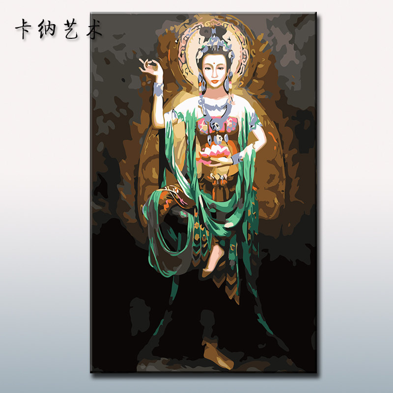 diy数字油画人物有框50*80手绘涂色画飞天走廊餐厅卧室客厅装饰画
